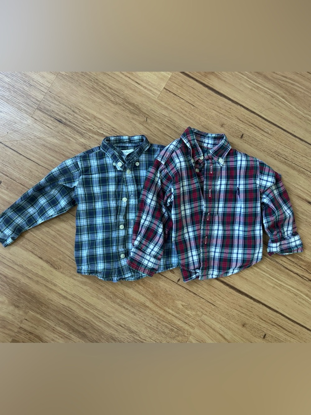 Ralph Lauren Baby Plaid Button-Down Shirt Duo - Red & Navy